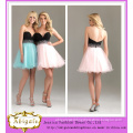 Hot Sale Sweetheart A-Line Zipper Back Organza Beaded Latest Cocktail Dress Designs (WD106)